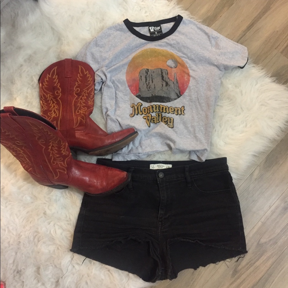 Abercrombie black jean cutoffs